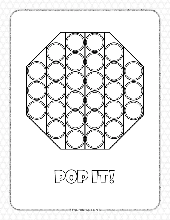 Octagon Shaped Pop It Coloring Pages 1 printable octagon pop it coloring pages