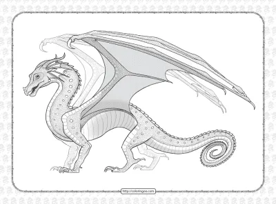 Rainwing Dragon from Wings of Fire Coloring Page