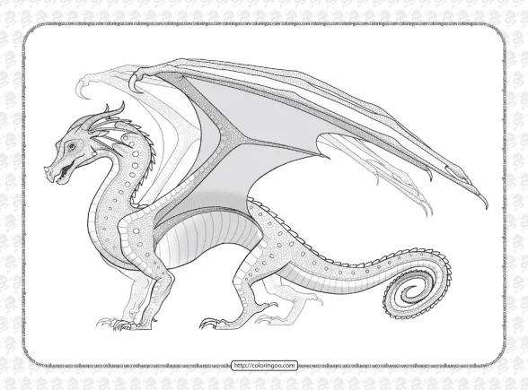 Rainwing Dragon from Wings of Fire Coloring Page 1 rainwing dragon from wings of fire coloring page