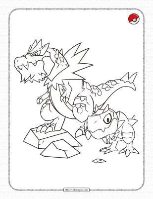 Rock-type Pokemon Pdf Coloring Page