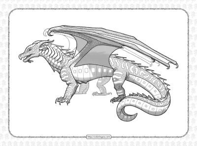 SeaWings Dragon from Wings of Fire Coloring Page
