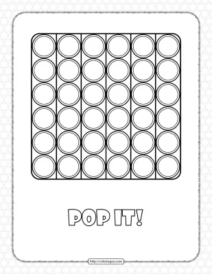 Square Shaped Pop It Coloring Pages