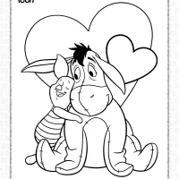 winnie the pooh piglet and eeyore coloring page