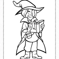 wizard with the book coloring pages