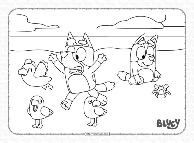 Bluey Beach Coloring Pages