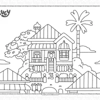 bluey house coloring pages