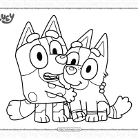 bluey muffin and socks coloring pages