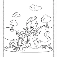 Cute Dragon in the Forest Coloring Pages 29 cute dragon in the forest coloring pages