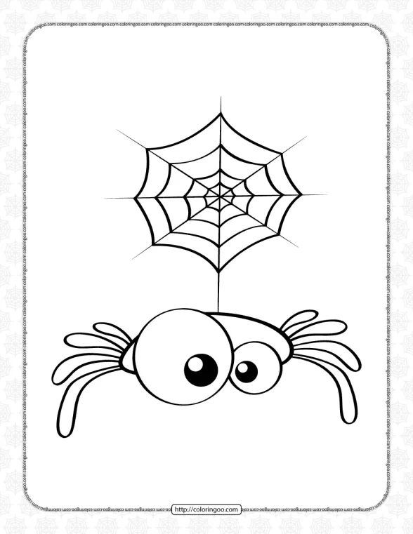 Cute Spider Coloring Pages for Kids 1 cute spider coloring pages for kids