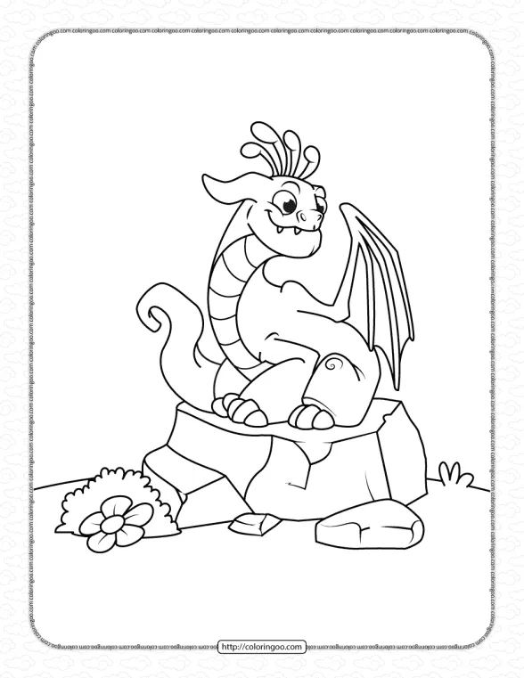 Dragon on Stone Coloring Pages 1 dragon on stone coloring pages