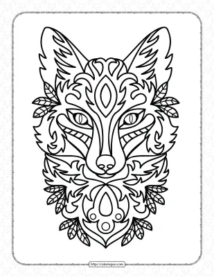 Fox Coloring Pages for Adults