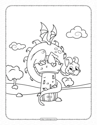 Guardian Dragon Coloring Pages