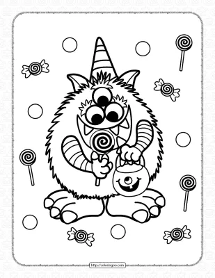 Halloween Candy Critter Coloring Pages