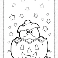 halloween duck pumpkin coloring pages