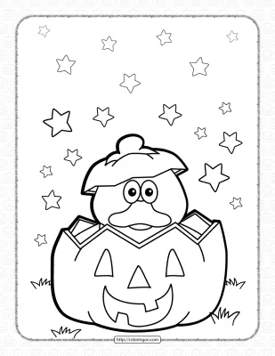 Halloween Duck Pumpkin Coloring Pages