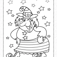 halloween happy witch coloring page