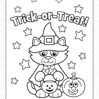halloween kitty costume coloring page