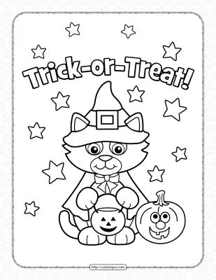 Halloween Kitty Costume Coloring Page