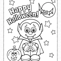 halloween little vampire coloring page