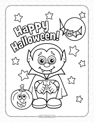 Halloween Little Vampire Coloring Page