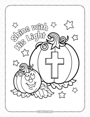 Halloween Shine His Light Coloring Page