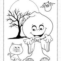 halloween silly coloring page
