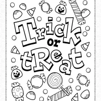 halloween trick or treat coloring page