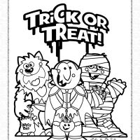 halloween trick or treat coloring pages