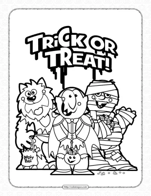 Halloween Trick or Treat Coloring Pages