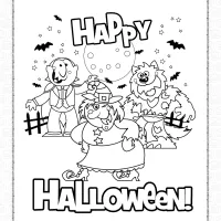 happy halloween coloring page