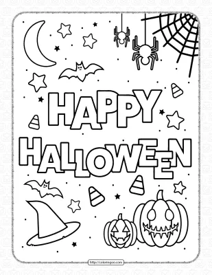 Happy Halloween Coloring Pages for Kids