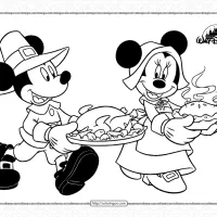 mickey and minnie mouse thanksgiving coloring pages