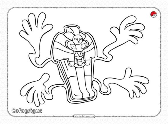 Pokemon Cofagrigus Coloring Pages 1 pokemon cofagrigus coloring page
