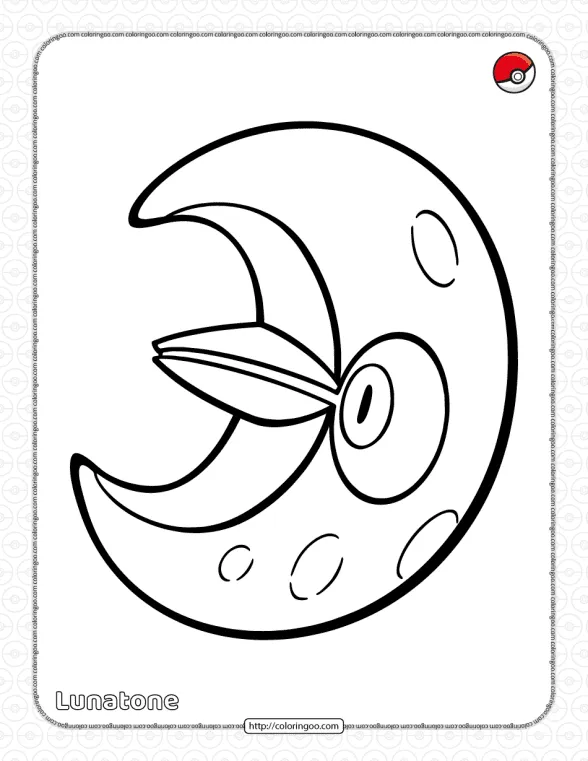 Pokemon Lunatone Coloring Pages 1 pokemon lunatone coloring pages