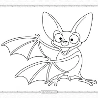 printable funny bat coloring page