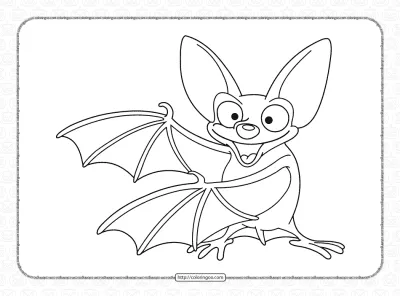 Printable Funny Bat Coloring Page