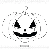 simple halloween pumpkin coloring page for kids