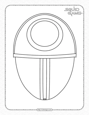 Squid Game Circle Mask Coloring Page