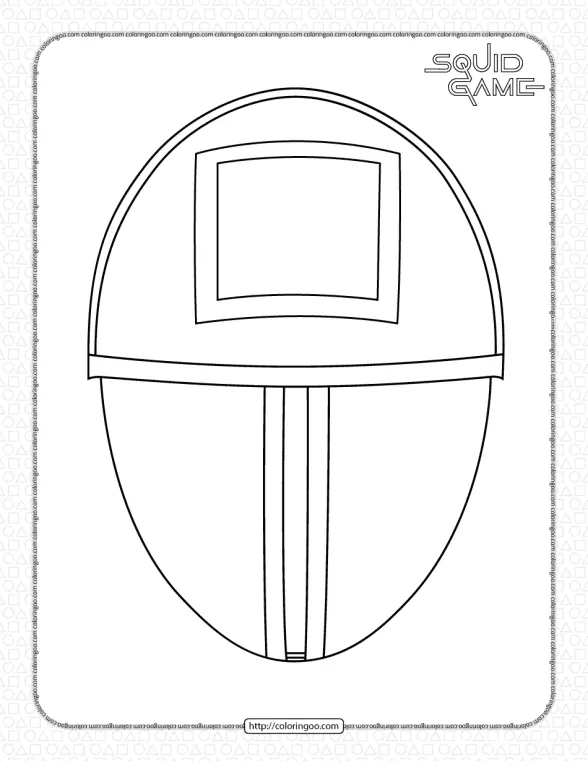 squid game square mask coloring page