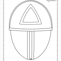 squid game triangle mask coloring page