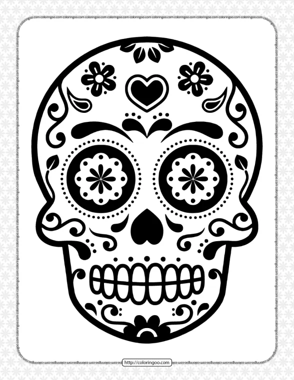 sugar skull coloring pages for kids