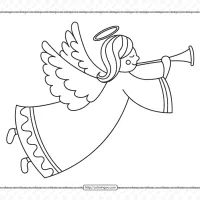 Angel with Trumpet Christmas Coloring Pages 157 angel with trumpet christmas coloring pages