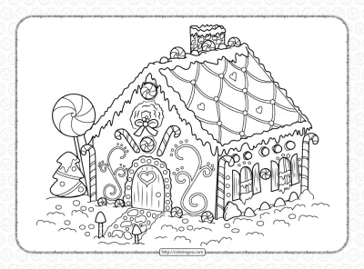 Christmas Gingerbread House Coloring Pages