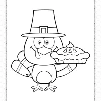 Cute Turkey Holding a Pie Coloring Page 30 cute turkey holding a pie coloring page