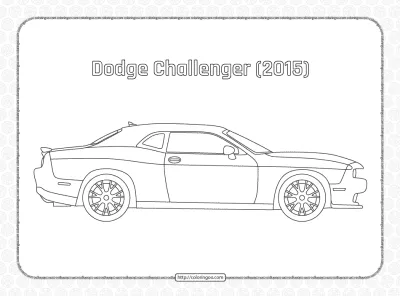 Dodge Challenger 2015 Coloring Page