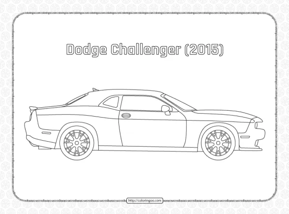 Dodge Challenger 2015 Coloring Page 1 dodge challenger 2015 coloring page