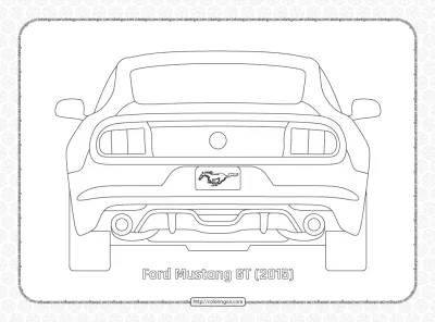 Ford Mustang GT 2015 Back View Outline