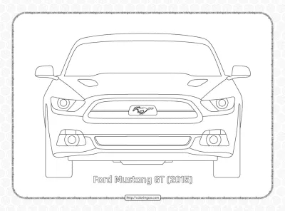 Ford Mustang GT 2015 Front View Outline