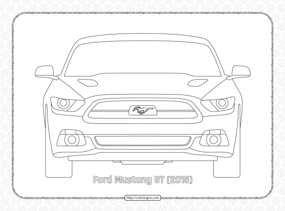 ford mustang gt 2015 front view outline