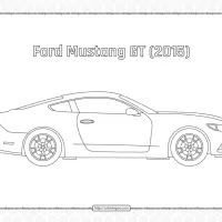 Ford Mustang GT 2015 Side View Outline 85 ford mustang gt 2015 side view outline